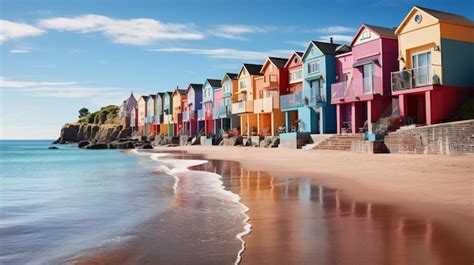 Premium AI Image | colorful houses on the beach