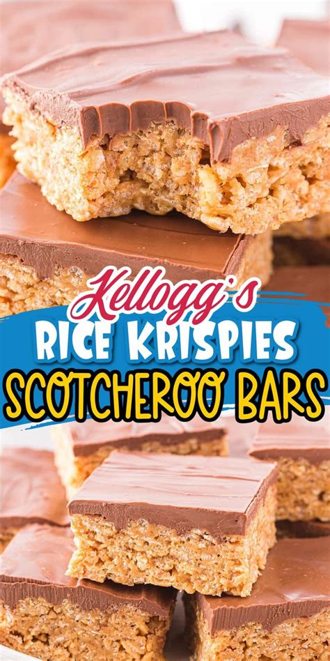 Chewy Peanut Butter Rice Krispie Bars With A Twist These Scotcheroos