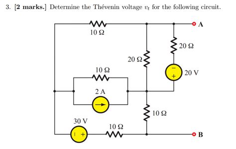 Solved Marks Determine The Th Venin Voltage V For Chegg