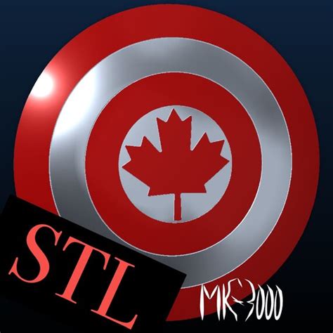 Captain Canada Shield STL File Etsy Canada