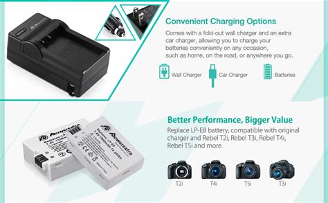 Amazon Powerextra Lp E Battery And Charger Pack Mah Lp E