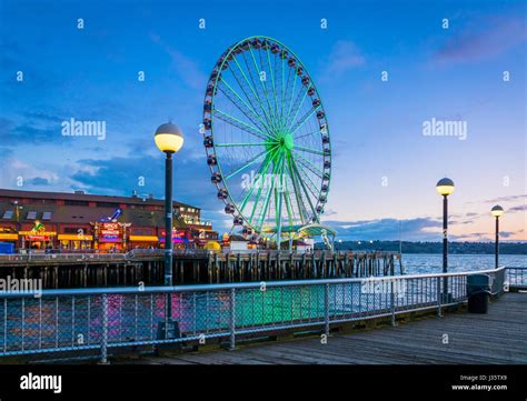 The Seattle Great Wheel Is A Giant Ferris Wheel At Pier 57 On Elliott