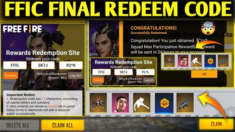 Ffic Redeem Code Ffic Final Redeem Code Free Fire Ffic October