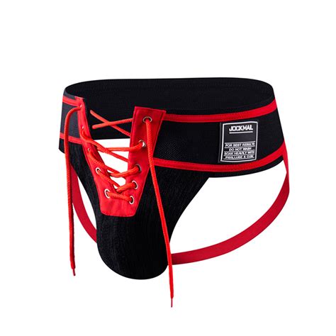 Qwertyu Men S Male Supporters Bikini Athletic Jock Strap Briefs Jockstrap Underwear Red M