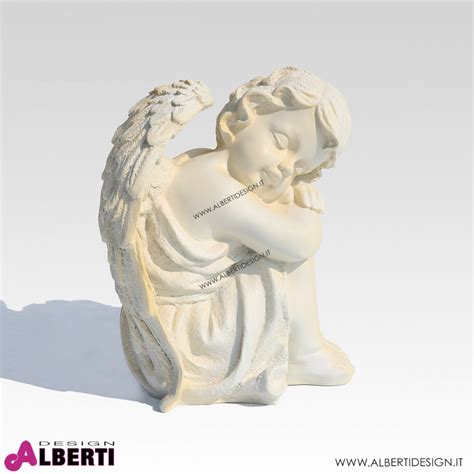 Angelo bianco in vetro resina H 41 cm