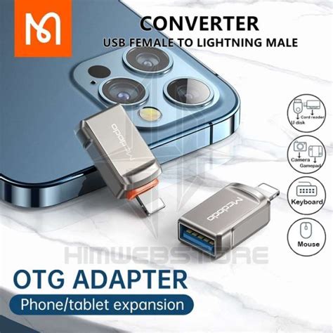 Promo Mcdodo Ot Converter Otg Usb To Lightning Adapter Iphone