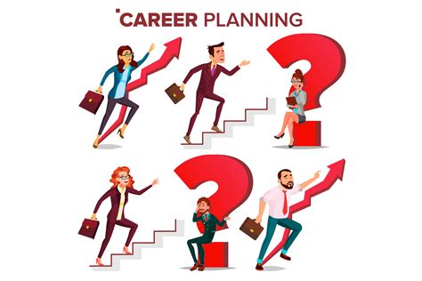 Career Planning Vector Hr Concept Find New Job Huge Red Question