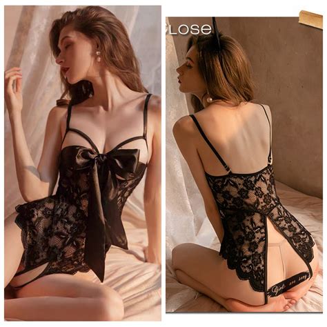 Jual Ready Stock Lingerie Seksi One Piece Open Transparan Celana