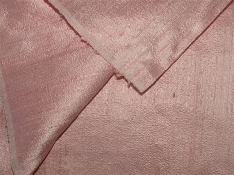 100 Pure Silk Dupioni Fabric Pastel Pink Color 54 With Slubs Mm95[3