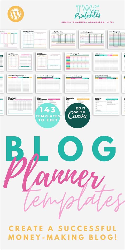 Blog Planner Canva Templates, Blogging Planner Templates, Blogging How ...