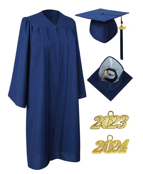 Mygradday Unisex Matte Graduation Gown Cap Tassel Set 2024 And 2023 For