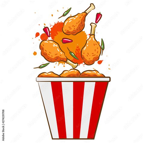 fried chicken clipart design Stock Vector | Adobe Stock