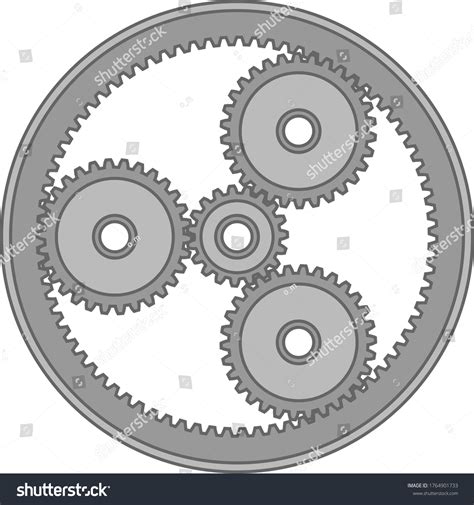 Grey Planetary Gear Icon Illustration Stock Vector (Royalty Free ...