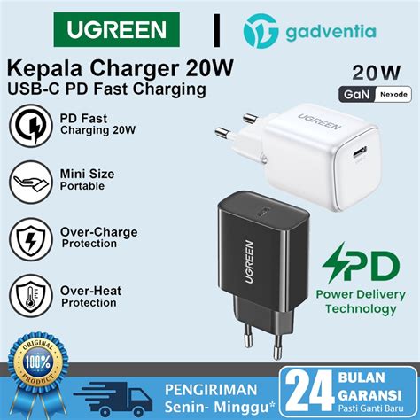 Jual Ugreen Kepala Adaptor Charger W Pd Fast Charging Usb Mfi Type C