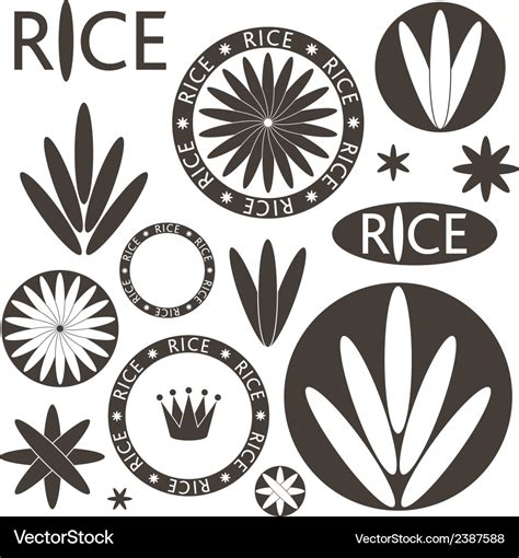 Rice Set Royalty Free Vector Image Vectorstock