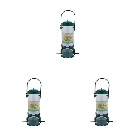 pk antheia green homewares garden fillable seed bird feeder dark green