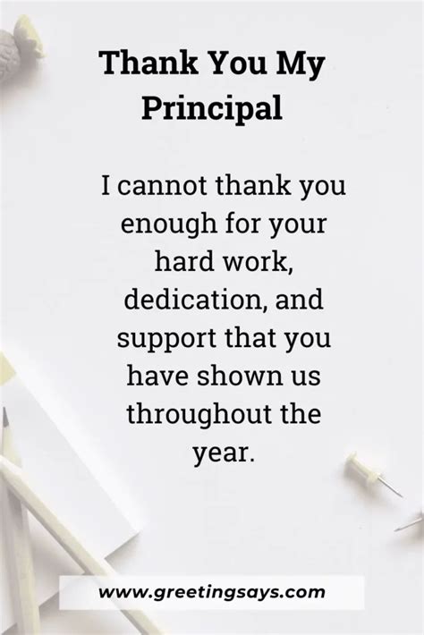 44 Thank You Message For My Principal Greeting Says