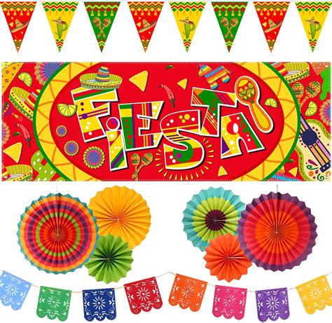 10 Pieces Mexican Party Decoration Set Mexico Fiesta