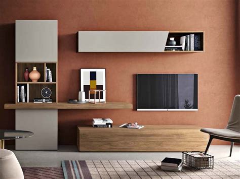 Parete Attrezzata In Stile Moderno Spar In Laminato Materico Offerta Outlet