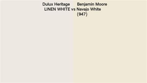 Dulux Heritage Linen White Vs Benjamin Moore Navajo White Side By