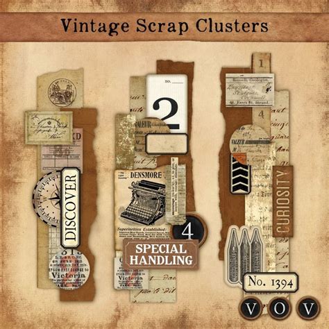 Vintage Scrap Clusters For Junk Journals And Other Paper Craft Projects