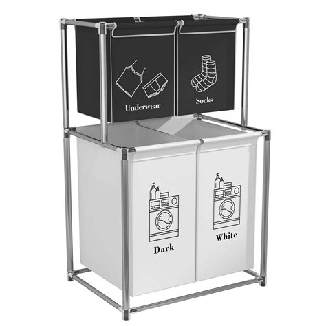 Aukfa Tier Laundry Sorter With Removable Baskets Hamper For Closet