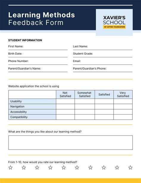 Navy And Yellow Minimalist Feedback Forms Venngage