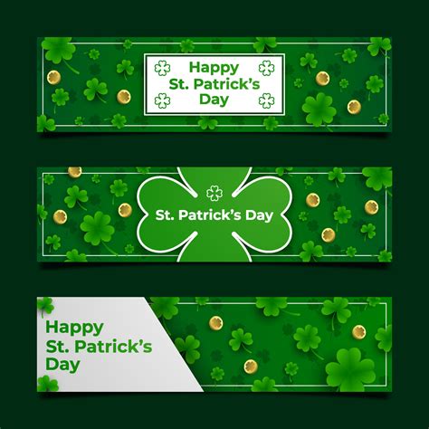 feliz día de san patricio conjunto de banners 4404513 Vector en Vecteezy