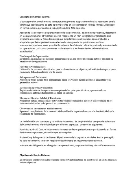 Concepto de Control Interno | Descargar gratis PDF | Información ...