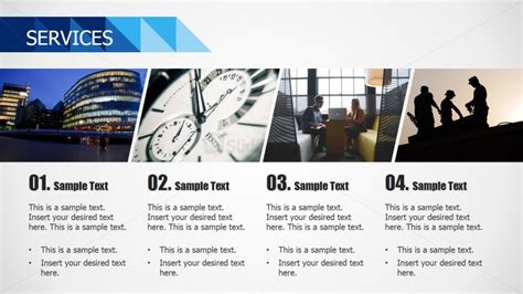 Indexed Four Images Blue Business Template Slidemodel