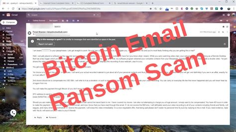 Bitcoin Email Blackmail Ransom Scam That You Should Be Aware Of And