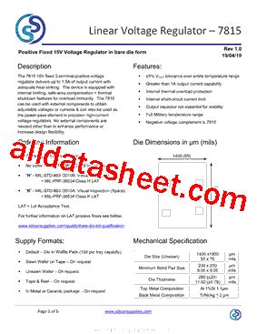 7815 데이터시트(PDF) - Silicon Supplies
