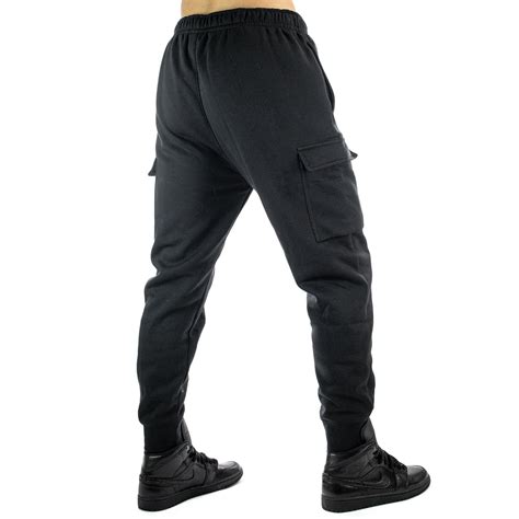 Nike Nsw Club Fleece Cargo Jogging Hose Cd3129 011 Schwarz Weiss