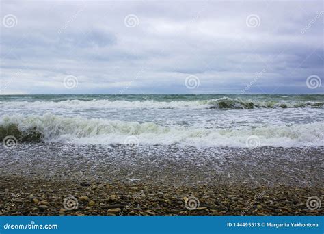 Waves of the Black Sea during a Storm Stock Image - Image of coast ...