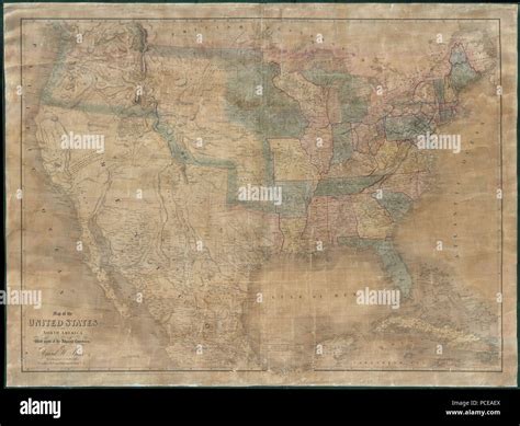 7 1839 Burr Wall Map Of The United States Only Example Of Jedediah Smith S Map Geographicus