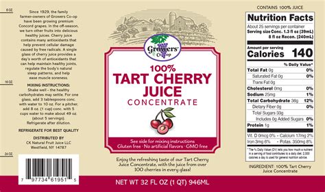 Tart Cherry Juice Concentrate (32oz) – CK Natural Fruit Juice