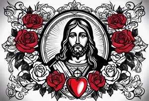 Sacred Heart Of Jesus Catholic Tattoo Idea TattoosAI