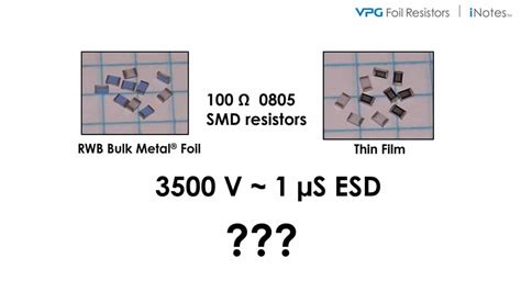 Demonstration Of Esd Performance Of Bulk Metal® Foil Vs A Thin Film Resistor