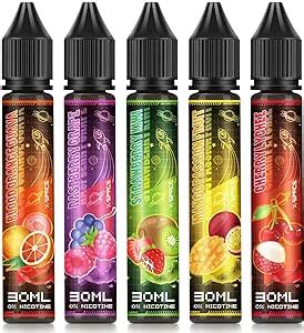 5x30 ml Premium Liquid in Chubby Flasche für Aroma Verdampfer Amazon