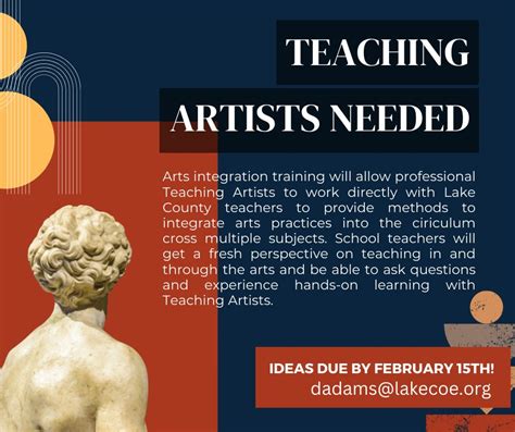 Teaching Artist Needed Lake County Arts Council