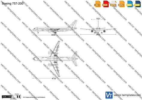 Templates Modern Airplanes Boeing Boeing 757 200