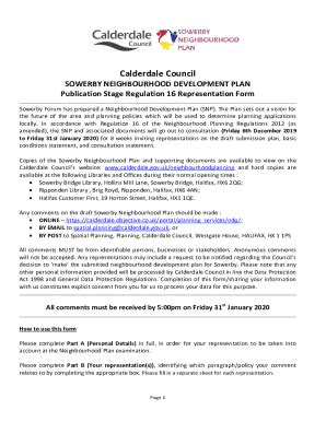 Fillable Online Neighbourhood Development Plans Ndps Calderdale