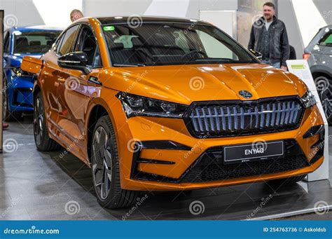 New Skoda Enyaq Coupe Iv Rs Electric Suv Premiere At A Motor Show