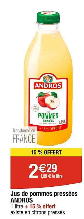 Promo Jus De Pommes Press Es Andros Chez Cora Icatalogue Fr