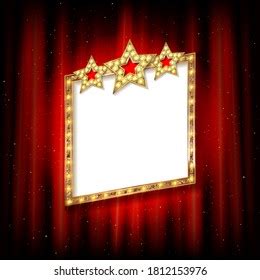 Theater Sign On Curtain Spotlight Vector Stock Vector Royalty Free