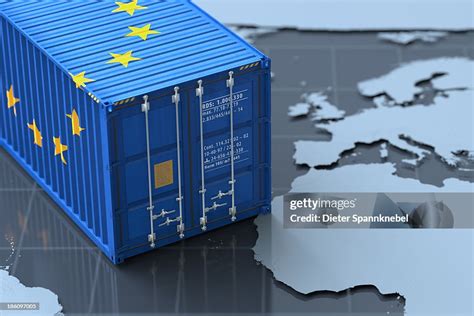 European Freight Container On Map Of Europe High-Res Vector Graphic ...