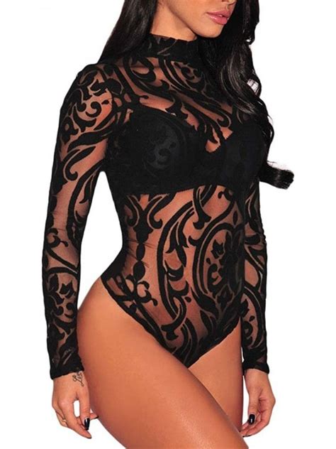 Womens Sexy Lace Teddy Lingerie One Piece Babydoll Bodysuit Mesh Lace