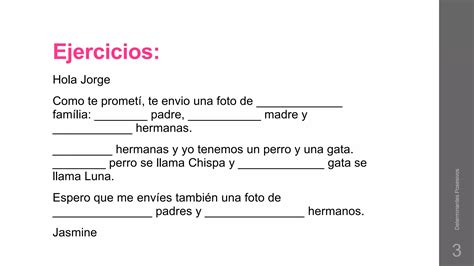 Los Determinantes Posesivos Ppt