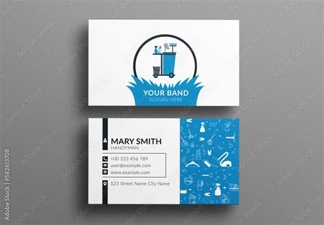 Cleaning Services Business Card Design Stock Template | Adobe Stock