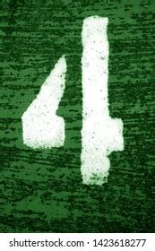 Number 4 Stencil On Grungy Metal Stock Photo 1423618277 | Shutterstock